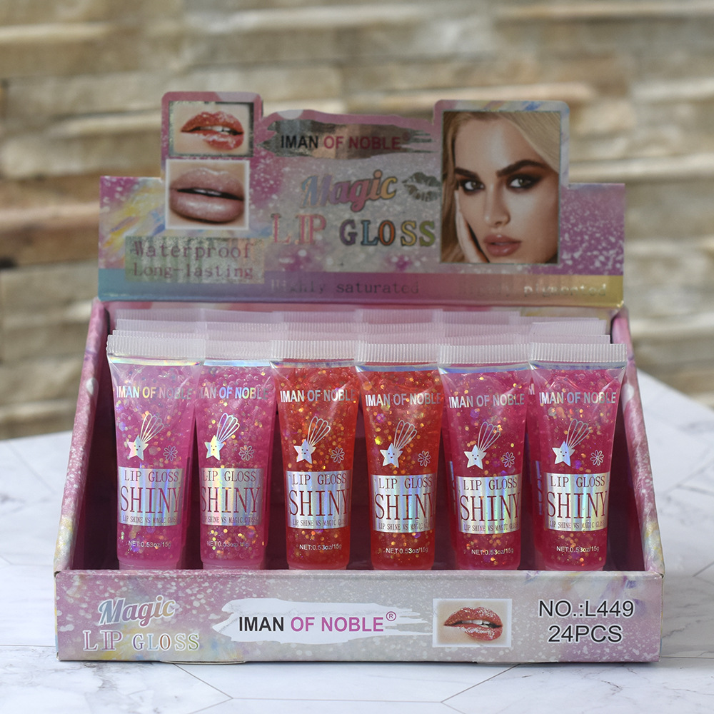 L449 sequined lip oil