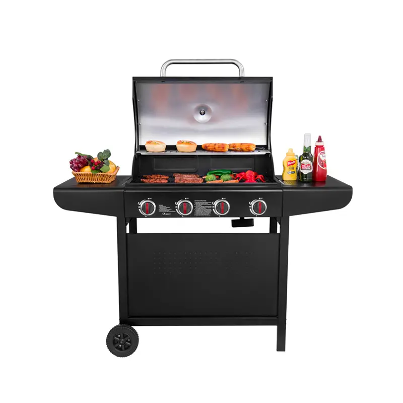 Hot Sale Commercial Bbq Grill Adjustable Height Gas Outside Kitchen Barbecue Gas Grill For Outdoor