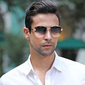 Sunway Eyewear Customization Custom Designer Logo Brand Double Bridge UV400 Fashion <b>Sunglasses</b> for Men - Product Image 2