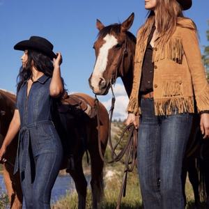 Chaqueta de Mujer Estilo Vaquero, Personalizada, de Lujo, Vintage, con Flecos de Gamuza, Color Marrón - Product Image 2