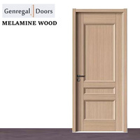 Portes d'intérieur de maison de tailles personnalisées Porte intérieure moderne en bois mélaminé contreplaqué affleurant pour les chambres