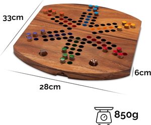 <span class=keywords><strong>Ludo</strong></span> para 6 Jugadores - Juego <span class=keywords><strong>de</strong></span> Dados - Juego <span class=keywords><strong>de</strong></span> Mesa - Juego Familiar Ovalado <span class=keywords><strong>de</strong></span> Acacia Sólida con Tablero Plegable - Product Image 2