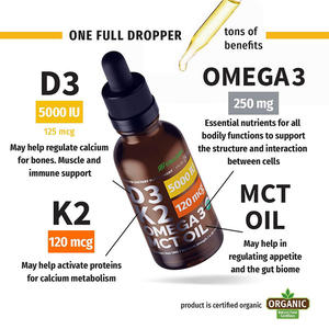 Gouttes de Vitamine D3 <span class=keywords><strong>K2</strong></span> Biologiques Personnalisées à Marque Blanche avec Huile MCT et Oméga-3 30ml – Qualité Alimentaire OEM pour le Soutien Immunitaire des Adultes - Product Image 3