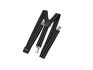 สายเอี๊ยมลายเส้นบาง กว้าง 2.5 ซม. หัวเข็มขัดเหล็ก สำหรับผู้ชาย ชุดทางการ - Product Image 1