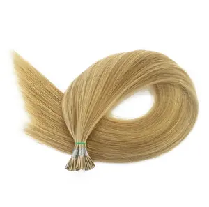 I-Tip Hair Extensions D10/16 Bruin Blond Human Virgin Hair 100% Cuticula Uitgelijnd Haar Bundels Weave Dubbele getrokken 12A 14-24 Inch