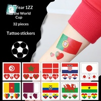 Autocollant de visage drapeau national Ricarong pour le carnaval, autocollant de tatouage temporaire pour les jeux sportifs, autocollant filigrane transfrontalier, vente en gros