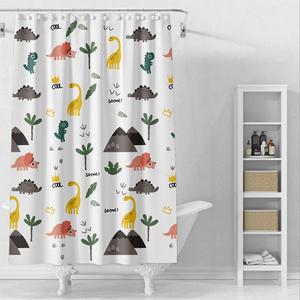 Özel Baskılı Polyester Duş Perdesi Su Geçirmez Küf Önleyici Banyo Bölme Perdesi Çeşitli Karikatür ve Ekose Desenleri Modern - Product Image 1