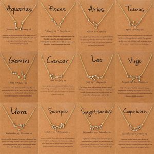 Delicata Collana con Ciondolo Zodiacale in Argento Placcato Oro con Cristalli di Zirconio, Gioiello Astrologico per Donne - Product Image 2