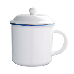 Taza de Cerámica Retro Estilo Chino, Taza Esmaltada de 400 ml con Tapa, Souvenir - Product Image 3
