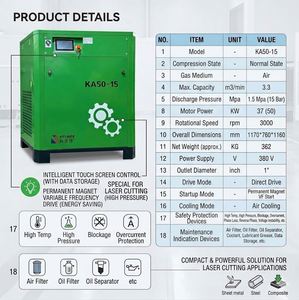 Secador de Aire Integrado KELAIDE KXG37-239 de 30 Bar y 37 kW para Cortadora Láser de Metal, Secador de Aire Desecante de Alta Eficiencia y Ahorro de Energía - Product Image 4