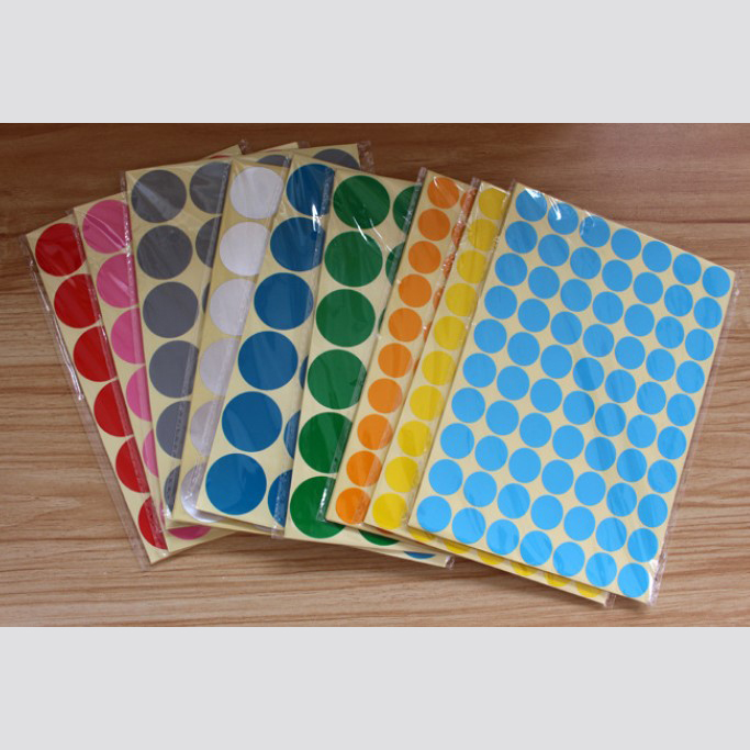 Круглая цветная наклейка в горошек, оптовая продажа, 6 мм, 8 мм, 10 мм, 13 мм, 16 мм, 19 мм, 25 мм, клейкая наклейка, Упаковочная этикетка под заказ, ПЭТ