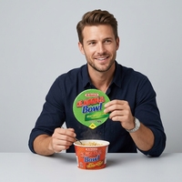 Film de scellage vert personnalisé 110g en gros avec logo, qualité alimentaire, saveur végétale, en papier/PE/SPE, pour couvercles instantanés