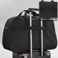 Sac de voyage unisexe grande capacité en tissu Oxford noir, sac de sport tendance pour hommes et femmes, sac de week-end durable