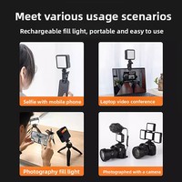 Mini Lampe LED Portable pour Selfie, Réglage Multi-Niveaux, Température de Couleur Ajustable (2500K-9900K) pour Photos et Vidéos