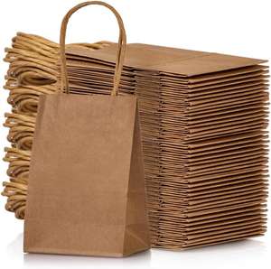 Sac cadeau en papier kraft biodégradable de luxe personnalisé avec poignées longues, recyclable, imprimé UV, gaufré, adapté aux aliments - Product Image 1