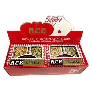 Jeu de cartes pour <span class=keywords><strong>Poker</strong></span>, tout en plastique, pochoirs étanches, rouge et noir, cartes de <span class=keywords><strong>Poker</strong></span>, nouvelle collection 100% - Product Image 2