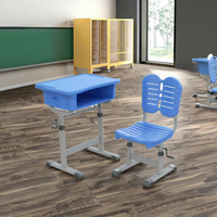 Muebles Escolares de Alta Gama, Mesa y Sillas de Estudio Combinadas, Juego de Mesa y Silla Escolar Ajustable para Escuela