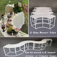 Table de mariage élégante table de buffet de dessert en métal gâteau en forme de S et pergola avec une capacité de charge élevée
