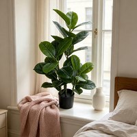Plante Artificielle la Plus Vendue : Ficus Elastica Tropical Artificiel en Pot – Décoration, Cadeau de Mariage et de Remise de Diplôme