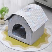 Lit pour chat rafraîchissant, pour l'intérieur et l'extérieur, imperméable, isolé, avec 9 blocs de glace, abri pliable et portable pour animaux de compagnie