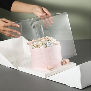 Decorative Transparent <b>Clear</b> PET Cake <b>Gift</b> <b>Box</b> for Birthday Wedding - Product Image 6