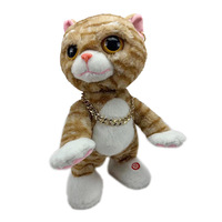 Jouet en peluche chat électrique, simulation de chant parlant, marche, lapin de pâques, jouet interactif pour enfant, cadeau poupée animale