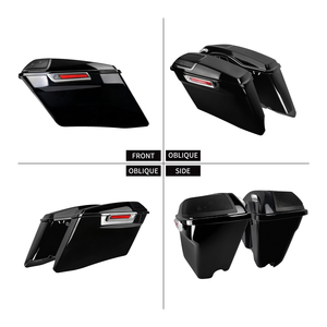 Sacoches rigides étendues de 4 pouces avec couvercles prédécoupés pour haut-parleurs en ABS pour <span class=keywords><strong>Harley</strong></span> Touring Street Glide Electra Glide 2014-2024 - Product Image 3