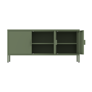 Mobile Contenitore in Metallo Verde, Credenza per Soggiorno, Armadio <span class=keywords><strong>TV</strong></span> in Acciaio <span class=keywords><strong>a</strong></span> 4 Ante, Stile Moderno - Product Image 3