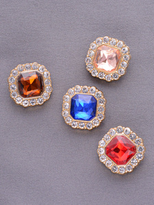 Oem Sang Trọng Mô Hình Hình Chữ Nhật Kẽm Hợp Kim May Phụ Kiện Cao Cổ Điển Fancy <span class=keywords><strong>Rhinestone</strong></span> Nút Mạ Ngọc Trai Cho Hàng May Mặc - Product Image 4