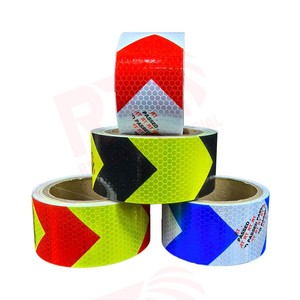 5cm*25m Yellow Black Arrow Safety Sticker Honeycomb Adhesive Material Reflector Strips Vinyl Roll <strong>Reflective</strong> <strong>Tape</strong> - Product Image 3