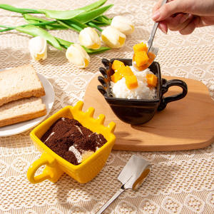 Tasse à café créative en céramique de Chaozhou, noire et jaune, pour la maison et le bureau - Product Image 3