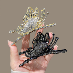 Rare 2022 Offre Spéciale INS accessoires de cheveux femmes griffes de papillon gracieuses mode pinces à cheveux en métal avec diamant pour filles - Product Image 2