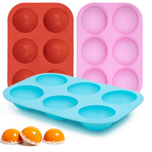 Ledun cấp thực phẩm Silicone nửa hình cầu bánh khuôn 6-khoang nướng khuôn cho món tráng miệng & Sô cô la - Product Image 1