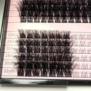 Mullidos racimos al por mayor racimo segmentado DIY Kit de extensión de pestañas autoaplicación <span class=keywords><strong>C</strong></span> <span class=keywords><strong>D</strong></span> Curl 240 piezas cinta precortada pestañas - Product Image 5