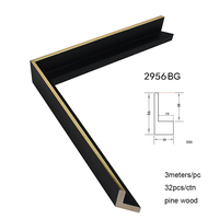 Moulure de cadre en bois de flottement d'or noir blanc moderne fixé au mur pour la toile d'image
