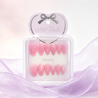Ongles magnétiques de luxe en forme d'amande, en ABS de haute qualité, style Ins, couverture complète, pré-conçus, 12 pièces, réutilisables, faits à la main, à presser