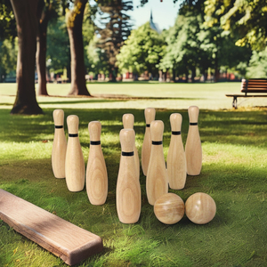 <span class=keywords><strong>Juego</strong></span> de <span class=keywords><strong>bolos</strong></span> de madera-12PC Lawn Bowling and Skittle Ball Games para <span class=keywords><strong>niños</strong></span> y diversión para adultos - Product Image 6