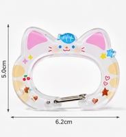 Porte-clés mousqueton en plastique personnalisé avec impression typographique, clip acrylique motif dessin animé/anime, cadeau promotionnel tendance