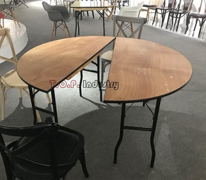 Tavolo da Pranzo Pieghevole in Legno Massello Semicircolare da 48 Pollici, Arredamento per Casa - Product Image 5