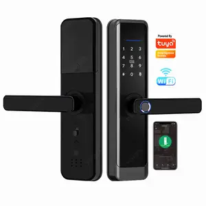 Tuya Wifi App Digital Smart Door Lock Biométrico Impressão Digital Senha Fechadura Da Porta Eletrônica Nfc Rfid Cartão Chave Bloqueio Inteligente
