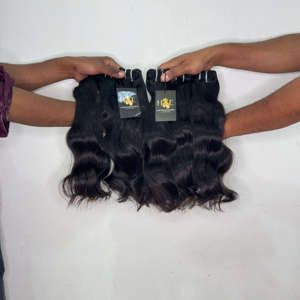 Extensions de cheveux naturels ondulés, cuticules alignées, cheveux vierges non traités, mèches de cheveux humains indiens non traités - Product Image 1