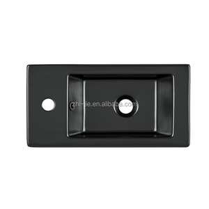 JETMAN Nouvelle Arrivée Noir <span class=keywords><strong>Lave</strong></span>-vaisselle Salle De Bains Céramique Rectangulaire Petit Mur Accroché Lavabo Lavabo Lavabo - Product Image 2