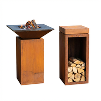 Barbecue extérieur professionnel en acier Corten, grand modèle, avec dispositif de sécurité flamme, écologique, pour hôtels, restaurants et terrasses