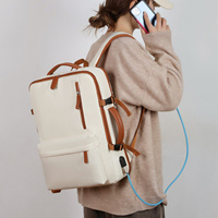 Tas Ransel Laptop Kantor Multifungsi Bergaya Terbaru dengan Port Pengisian Daya USB, Anti Air, Bahan Oxford Polyester, Kapasitas Besar