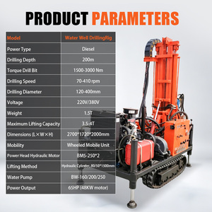 Hot Sale Diesel Engine Water Well Drilling Rig 300m Deep Drilling Machine for Sale - Product Image 3