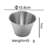 Bol à sauce coréen écologique en acier inoxydable 304 argenté et doré de 2 oz, petits gobelets ronds, ramekin, petit bol à sauce BBQ