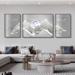 Mural de pasillo de entrada moderno, pinturas abstractas de pasillo decorativas orientadas simples de gama alta con marco para pared de salón - Product Image 6