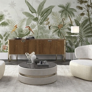 <span class=keywords><strong>Papel</strong></span> Tapiz Mural de <span class=keywords><strong>Flores</strong></span> <span class=keywords><strong>y</strong></span> Aves Pintadas a Mano Estilo Americano para Sala de Estar, Sofá, Fondo de Hotel, Plantas Tropicales - Product Image 4