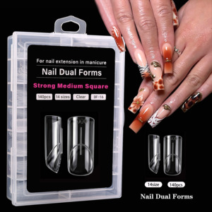 140 pièces Guides de formes pour ongles en gel réutilisables, formes Amande, Carré, Stiletto, Cercueil, pour extension de manucure et <span class=keywords><strong>nail</strong></span> art - Product Image 2