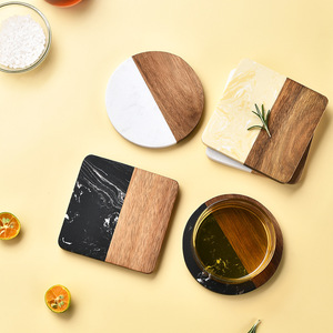 Posavasos de empalme de madera de mármol hechos a mano cuadrados redondos <span class=keywords><strong>Besafe</strong></span> para protección de mesa de bebidas y bebidas - Product Image 3
